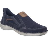 Slipper JOSEF SEIBEL "New Anvers 25", Herren, Gr. 44, nachtblau, kombi, Leder, Textil, kontrastfarbene Details, Schuhe Slipper, Schlupfschuh, Halbschuh, Komfortschuh in Schuhweite K (=extraweit) (1474