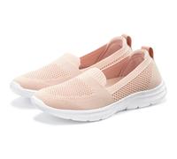 Slipper LASCANA "Halbschuh, Sneaker, Slip-On-Sneaker", Damen, Gr. 37, bunt (apricot), Obermaterial: 100% Textilmaterial. Decksohle: 100% Textilmaterial. Futter: 100% Textilmaterial. Laufsohle: 100% Sy