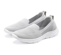 Slipper LASCANA "Halbschuh, Sneaker, Slip-On-Sneaker", Damen, Gr. 36, grau (hellgrau), Obermaterial: 100% Textilmaterial. Decksohle: 100% Textilmaterial. Futter: 100% Textilmaterial. Laufsohle: 100% S