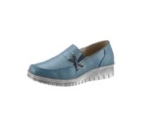 Slipper LORETTA, Damen, Gr. 42, blau (jeansblau), Leder, Schuhe Slipper (12601214-42) jeansblau