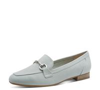Slipper MARCO TOZZI, Damen, Gr. 37, mint, Textil, Veloursleder, unifarben, Schuhe Slipper, Blockabsatz, Loafer, Businessschuh mit Schmuckspange (50860453-37) mint