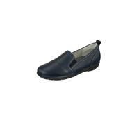 Slipper NATURAL FEET "Clara", Damen, Gr. 35, blau (dunkelblau), Leder, Schuhe Slipper, mit weitem Fußbett (81172351-35) dunkelblau