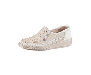 Slipper RIEKER, Damen, Gr. 38, beige (creme), Glattleder, Schuhe Slipper (491670-38) creme