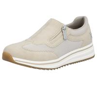 Slipper RIEKER, Damen, Gr. 40, beige, Lederimitat, Basic, Schuhe Slipper, Slip-on Sneaker, Halbschuh, Freizeitschuh mit Reißverschluss (64692053-40) beige