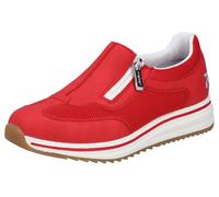 Slipper RIEKER, Damen, Gr. 40, rot, Lederimitat, Basic, Schuhe Slipper, Slip-on Sneaker, Halbschuh, Freizeitschuh mit Reißverschluss (65242129-40) rot