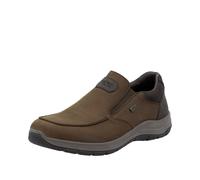 Slipper RIEKER, Damen, Gr. 47, braun (dunkelbraun, schwarz), Lederimitat, Nubukleder, Schuhe Slipper, Halbschuh, Slip-on Sneaker mit riekerTEX-Membran, bequeme Weite (71797811-47) dunkelbraun, schwarz