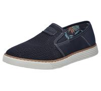 Slipper RIEKER, Herren, Gr. 41, blau (dunkelblau), Textil, Lederimitat, sportlich, Schuhe, Espadrilles, Sommerschuh mit kontrastfarbenen Ziernähten (43315838-41) dunkelblau