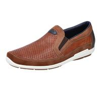 Slipper RIEKER, Herren, Gr. 41, braun (cognac), Leder, Synthetik, Schuhe Slipper, Freizeitschuh, Schlupfschuh, Mokassin mit Stretcheinsätze (67066700-41) cognac