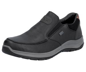 Slipper RIEKER, Herren, Gr. 42, schwarz, Leder, Lederimitat, Schuhe Slipper, Schlupfschuh, Outdoorschuh, Halbschuh mit RiekerTEX (64283447-42) schwarz