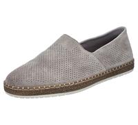Slipper RIEKER, Herren, Gr. 44, grau, Veloursleder, unifarben, Schuhe Slipper, Schlupfschuh, Casual-Slipper, Mokassin mit Perforation (64292312-44) grau
