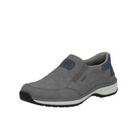 Slipper RIEKER, Herren, Gr. 45, grau, jeansblau, Lederimitat, Basic, Schuhe Slipper, Slip-on-Sneaker, Freizeitschuh, Halbschuh mit Gummizug (18982663-45) grau, jeansblau