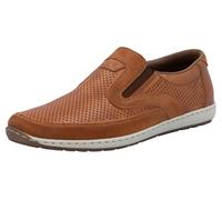 Slipper RIEKER, Herren, Gr. 46, braun, Leder, Veloursleder, Schuhe Slipper, Loafer, Schlupfschuh, seitliche Stretcheinsätze und Perforation (40625403-46) braun