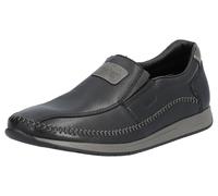 Slipper RIEKER, Herren, Gr. 46, schwarz, Leder, Schuhe Slipper, Mokassin, Loafer, Komfortschuh mit aufwendiger Rahmennaht (67774400-46)