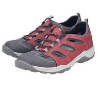 Slipper RIEKER, Herren, Gr. 47, dunkelrot, Lederimitat, Textil, unifarben mit Farbeinsatz, used, Schuhe Slipper, Trekking Schuh, Sandale, Sommerschuh mit praktischem Gummizug (81428700-47) dunkelrot