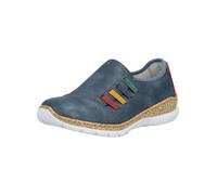 Slipper RIEKER "Rieker Slipper Lederimitat", Damen, Gr. 40, blau, Lederimitat, Schuhe Slipper (56136842-40) blau