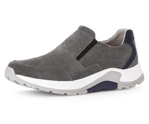 Slipper ROLLINGSOFT, Herren, Gr. 11,5 (46,5), grau, Veloursleder, Schuhe Slipper, Schlupfschuh, Komfortschuh mit seitlichem Stretcheinsatz, Weite G (55055141-11,5) grau