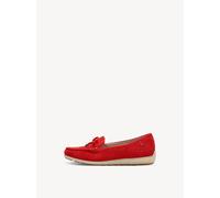 Tamaris Comfort Damen Mokassins aus Leder mit Schleife, Rot (Red Suede), 37 EU
