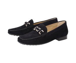 Slipper SIOUX "Cambria-HW", Damen, Gr. 40 (UK 6 1/2), blau (dunkelblau), Obermaterial: 100% Ziegenveloursleder GOVL. 100% Gummi rubber., Schuhe Slipper (41595304-40) dunkelblau
