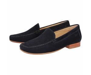 Slipper SIOUX "Campina", Damen, Gr. 41 (UK 7), blau (dunkelblau), Obermaterial: 100% Ziegenveloursleder GOVL. 100% Gummi rubber., Schuhe Slipper (35777001-41) dunkelblau