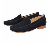 Slipper SIOUX "Campina", Damen, Gr. 42 (UK 8), blau (dunkelblau), Obermaterial: 100% Ziegenveloursleder GOVL. 100% Gummi rubber., Schuhe Slipper (35777001-42) dunkelblau