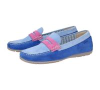 Slipper SIOUX "Carmona-700", Damen, Gr. 35 (UK 3), blau, Obermaterial: 100% Kalbsveloursleder CAVL. 100% Gummi rubber., Schuhe Slipper (78694122-35) blau