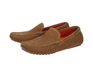Slipper SIOUX "Carulio-706", Herren, Gr. 39.5 (UK 6), braun, Obermaterial: 50% Rindnubukleder CNU. 50% Kalbsnappaleder CANA. 100% Gummi rubber., Schuhe Slipper (18713319-39,5) braun