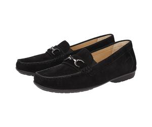 Slipper SIOUX "Cortizia-738-H", Damen, Gr. 36 (UK 3 1/2), schwarz, Obermaterial: 100% Ziegenveloursleder GOVL. 100% Gummi rubber., Schuhe Slipper (15985758-36) schwarz