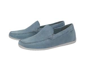 Slipper SIOUX "Rodimiro-700", Herren, Gr. 44.5 (UK 10), blau (hellblau), Obermaterial: 100% Kalbsveloursleder CAVL. 100% Gummi rubber., Schuhe Slipper (55127920-44,5) hellblau