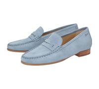 Slipper SIOUX "Rosikena-700", Damen, Gr. 38UK5, blau (hellblau), Obermaterial: 100% Ziegenveloursleder GOVL. 100% Gummi rubber., Schuhe Slipper (65308633-38) hellblau