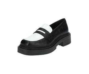 Slipper STEVE MADDEN "STEVE MADDEN Slipper Leder/Synthetik", Damen, Gr. 38, schwarz (schwarz, weiß), Leder, Synthetik, Schuhe Slipper (54629433-38) schwarz, weiß