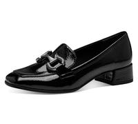 Slipper TAMARIS, Damen, Gr. 36, schwarz, Lacksynthetik, aufgeraut, glänzend, unifarben, Schuhe Slipper, Blockabsatz, Slipper, Businessschuh mit modischer Zierspange (39079731-36) schwarz