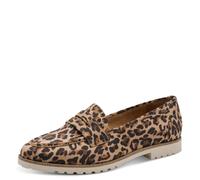 Tamaris Slipper Damen 38 – Leodruck, Textil, Blockabsatz, Schlupfschuh