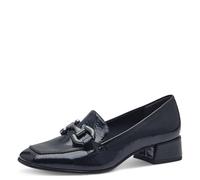 Slipper TAMARIS, Damen, Gr. 38, Synthetik Textil, blau (navy), Lacksynthetik, unifarben, Schuhe Slipper, Blockabsatz, Slipper, Businessschuh mit modischer Zierspange, Topseller (93662868-38) navy
