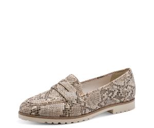 Slipper TAMARIS, Damen, Gr. 39, beige snake, Textil, Reptilienprägung, Schuhe Slipper, Blockabsatz, Schlupfschuh, Businessschuh im angesagten Animal-Look (33469744-39) beige snake