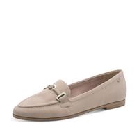 Slipper TAMARIS, Damen, Gr. 39, hellgrau, Ziegenveloursleder, unifarben, Schuhe Slipper, Blockabsatz, Businessschuh, Schlupfschuh mit modischem Zierriegel (63287031-39) hellgrau