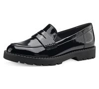 Slipper TAMARIS, Herren, Gr. 38, schwarz (schwarz glänzend), Lacklederimitat, unifarben, Schuhe Slipper, Loafer, Halbschuh, Schlupfschuh in schmaler Form (68435902-38)