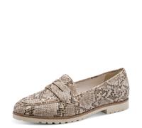 Slipper TAMARIS, Herren, Gr. 40, beige snake, Textil, Reptilienprägung, Schuhe Slipper, Blockabsatz, Schlupfschuh, Businessschuh im angesagten Animal-Look (33469744-40)