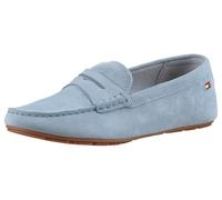 Tommy Hilfiger Damen Driver Schuh Flag Soft Suede Loafer Elegant, Blau (Breezy Blue), 39
