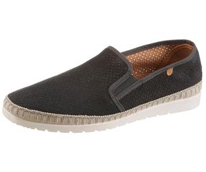 Slipper VERBENAS "Boris Hole Gallery", Herren, Gr. 39, anthrazit, Textil, Veloursleder, unifarben, Schuhe Slipper, Espadrilles, Sommerschuh, Freizeitschuh mit luftiger Perforierung (32873843-39) anthr