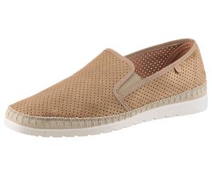 Slipper VERBENAS "Boris Hole Gallery", Herren, Gr. 40, beige, Textil, Veloursleder, Schuhe Slipper, Espadrilles, Sommerschuh, Freizeitschuh mit luftiger Perforierung (92507119-40)