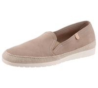 Slipper VERBENAS "NURIA", Damen, Gr. 42, taupe, Veloursleder, unifarben, Schuhe Slipper, Espadrille, Schlupfschuh, Halbschuh mit Stretcheinsätze (51180314-42) taupe