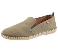 Slipper VERBENAS "TOM MALI", Herren, Gr. 40, khaki, Textil, meliert, unifarben, Basic, Schuhe Slipper, Schlupfschuh, Urlaubsschuh, Flat mit Bast-Sohlenumrahmung (41463023-40) khaki