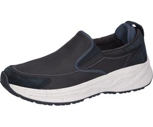 Slipper WALDLÄUFER "H-PABLO", Herren, Gr. 11 (46), dunkelblau, Textil, Veloursleder, unifarben, Schuhe Slipper, Slip-on Sneaker, Schlupfschuh in Komfortweite H (= sehr weit) (81233521-11) dunkelblau