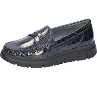 Slipper WALDLÄUFER "H-Pina", Damen, Gr. 7 (40,5), blau, Lackleder, Schuhe Slipper, Loafer, Schlupfschuh, Bequemschuh in H-Weite (27853952-7) blau