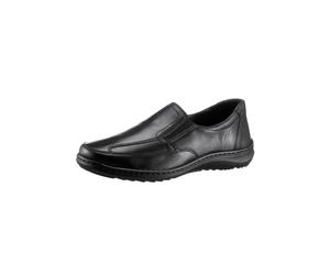 Slipper WALDLÄUFER, Herren, Gr. 10, schwarz, Glattleder, Schuhe Slipper (286722-10) schwarz