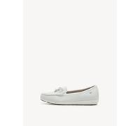 Tamaris Damen-Mokassins COMFORT aus Leder mit Schleife Weiß (White Nappa) Größe 40
