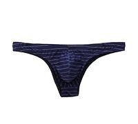 Slips Herren Microfaser Slip Slips Männer Tanga String Stretch Unterwäsche Atmungsaktiv Tangaslip Low-Rise Sportunterwäsche Dunkelblau M