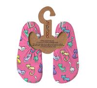 Slipstop Kinder Strandschuhe Anti Rutsch Sport Schuhe Schwimmschuhe Badeschuhe Urlaub Yoga für Mädchen Kitties pink mit Katzen Sonnenschutzfaktor 50+, Gr. 21-23