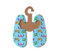 Slipstop Kinder Strandschuhe Anti Rutsch Ballett Schuhe Schwimmschuhe Urlaub Badeschuhe Pool Unisex Bubba türkis mit Krabben, Größe 33-35