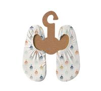 Slipstop Kinder Strandschuhe Anti Rutsch Ballett Schuhe Schwimmschuhe Urlaub Badeschuhe Pool Unisex Navigator weiß mit Segelboote, Größe 27-29